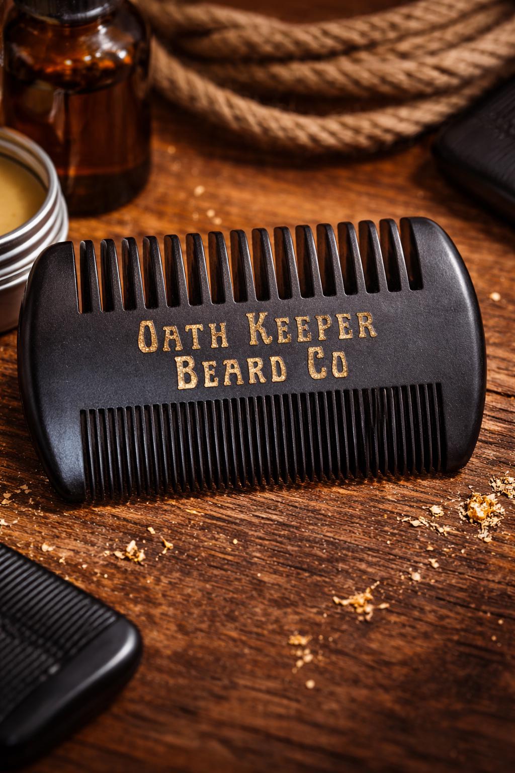 Custom Made OKBC Black and Gold Beard Comb